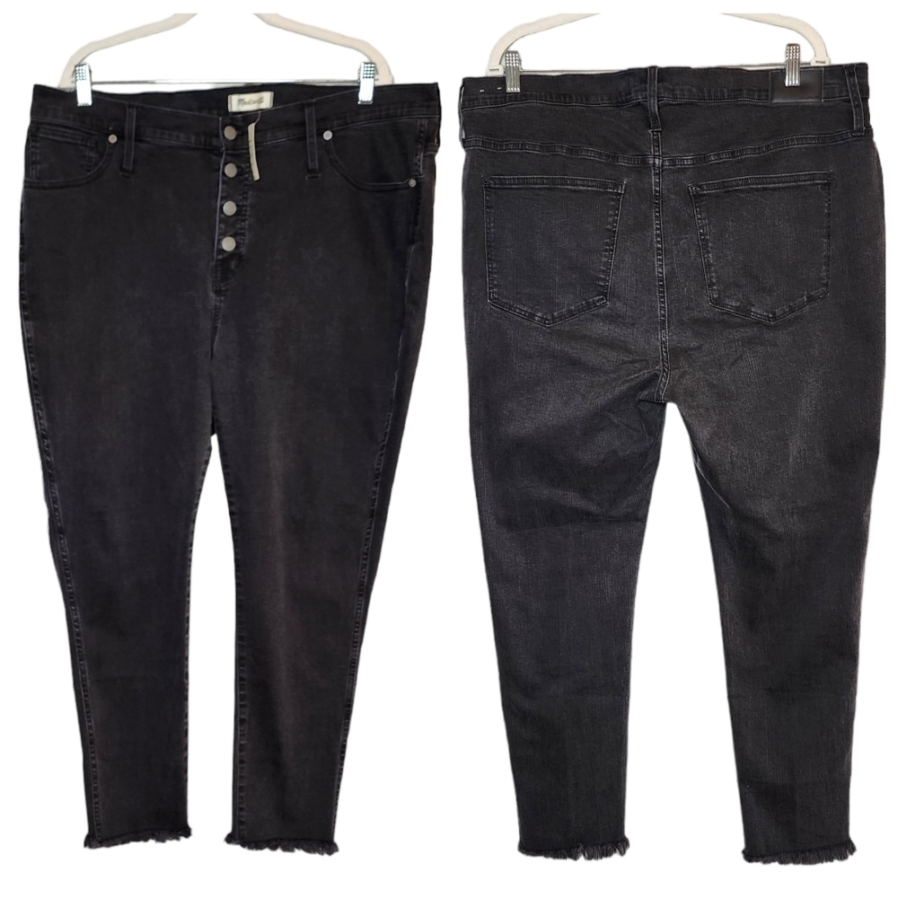 NWT Madewell 20P 10" High-Rise Skinny Jeans Berkeley Black Button Fly Size 35P